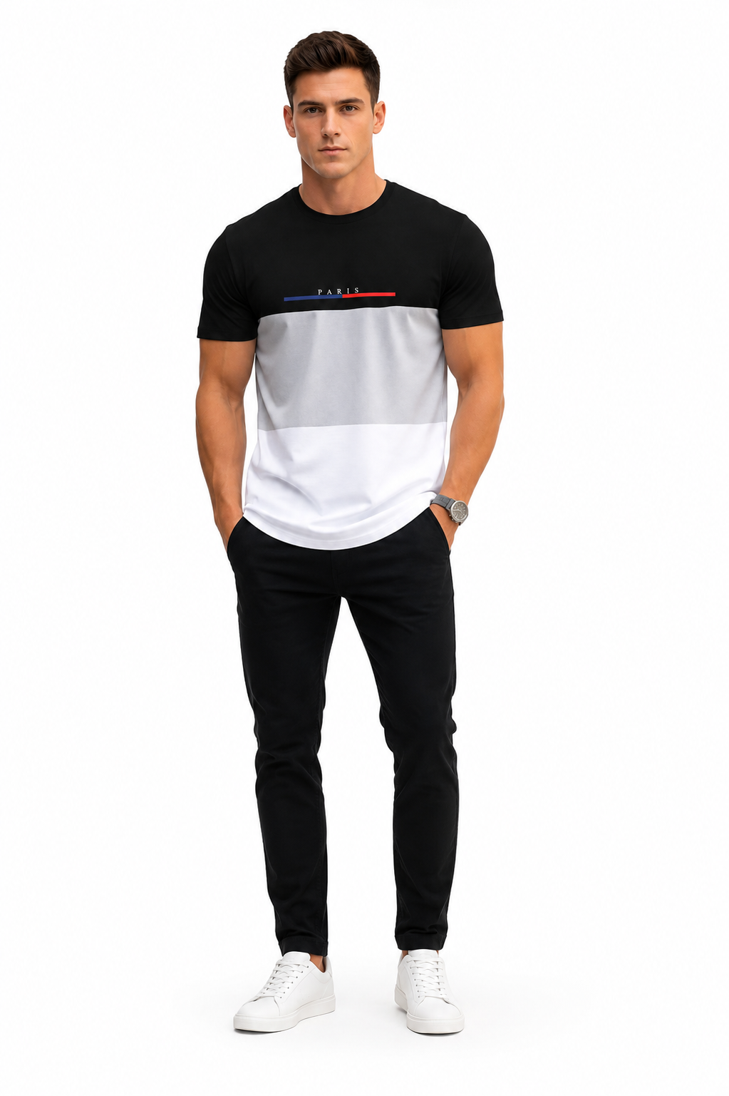 Bawaal Color Block Crew Neck T-Shirt