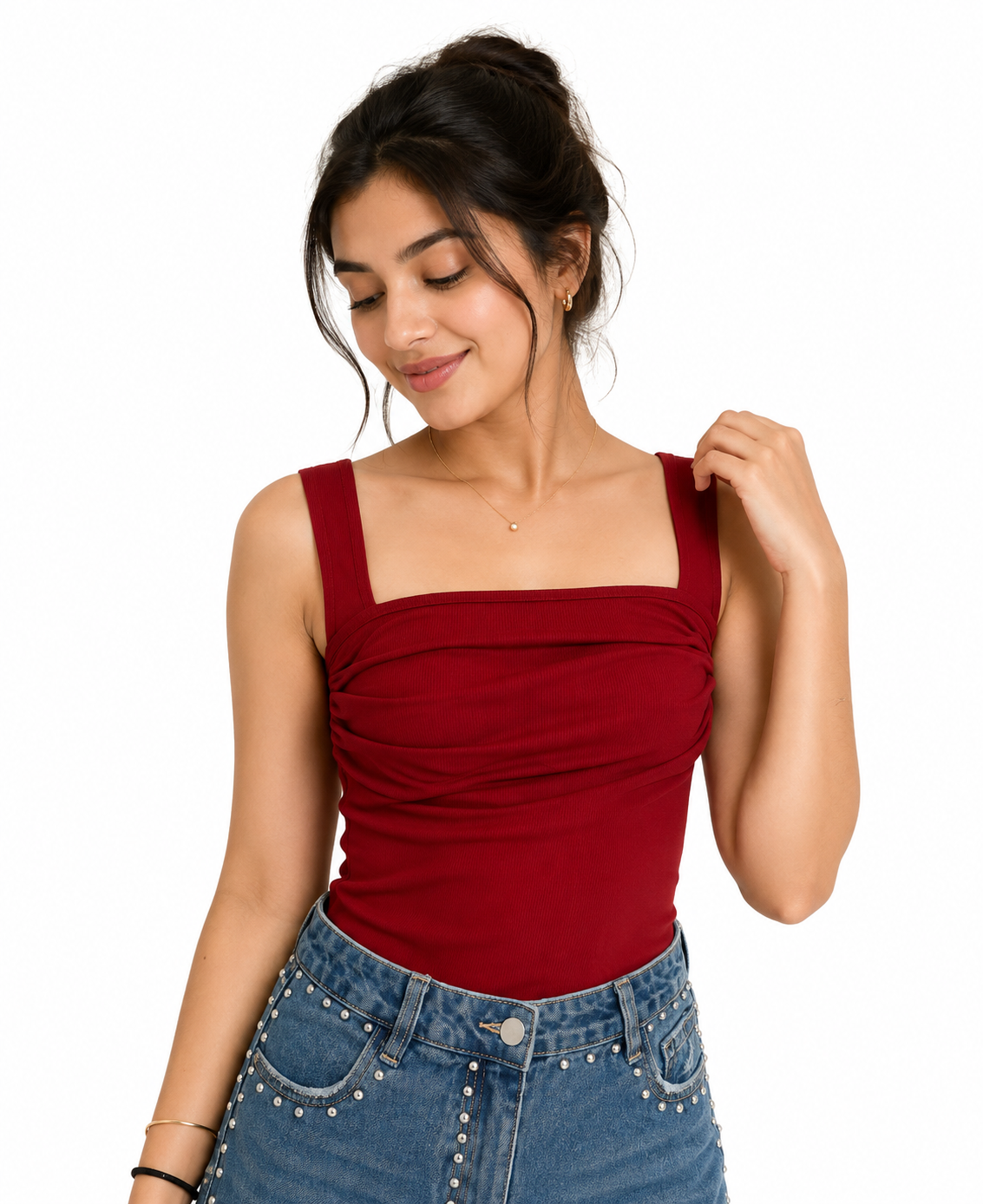 Bawaal Trendy Sleeveless Lycra Crop Top for Girls & Women