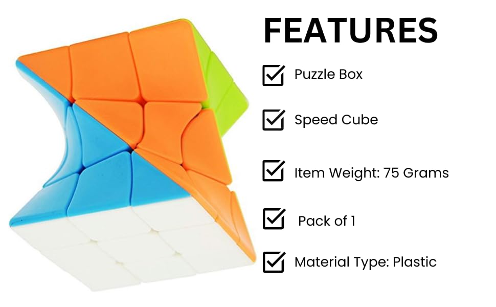 Bawaal 3x3 Axis Cube Puzzle – High-Speed Stickerless Magic Cube for Kids & Adults