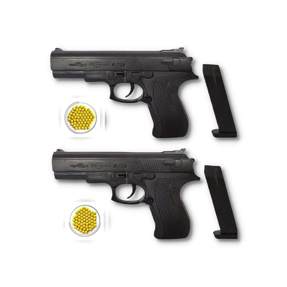 Bawaal Plastic BB Bullet Toy Gun for Kids with Approx. 30 BB Bullets (Combo of 2) | Made in India