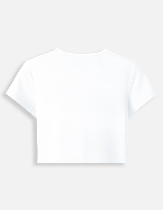 Cat & Dog Graphic T-Shirt Crop Top
