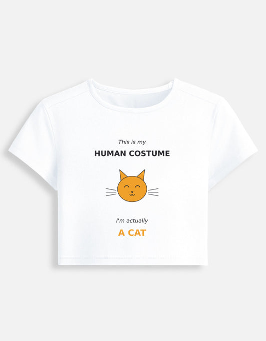 Cat & Dog Graphic T-Shirt Crop Top